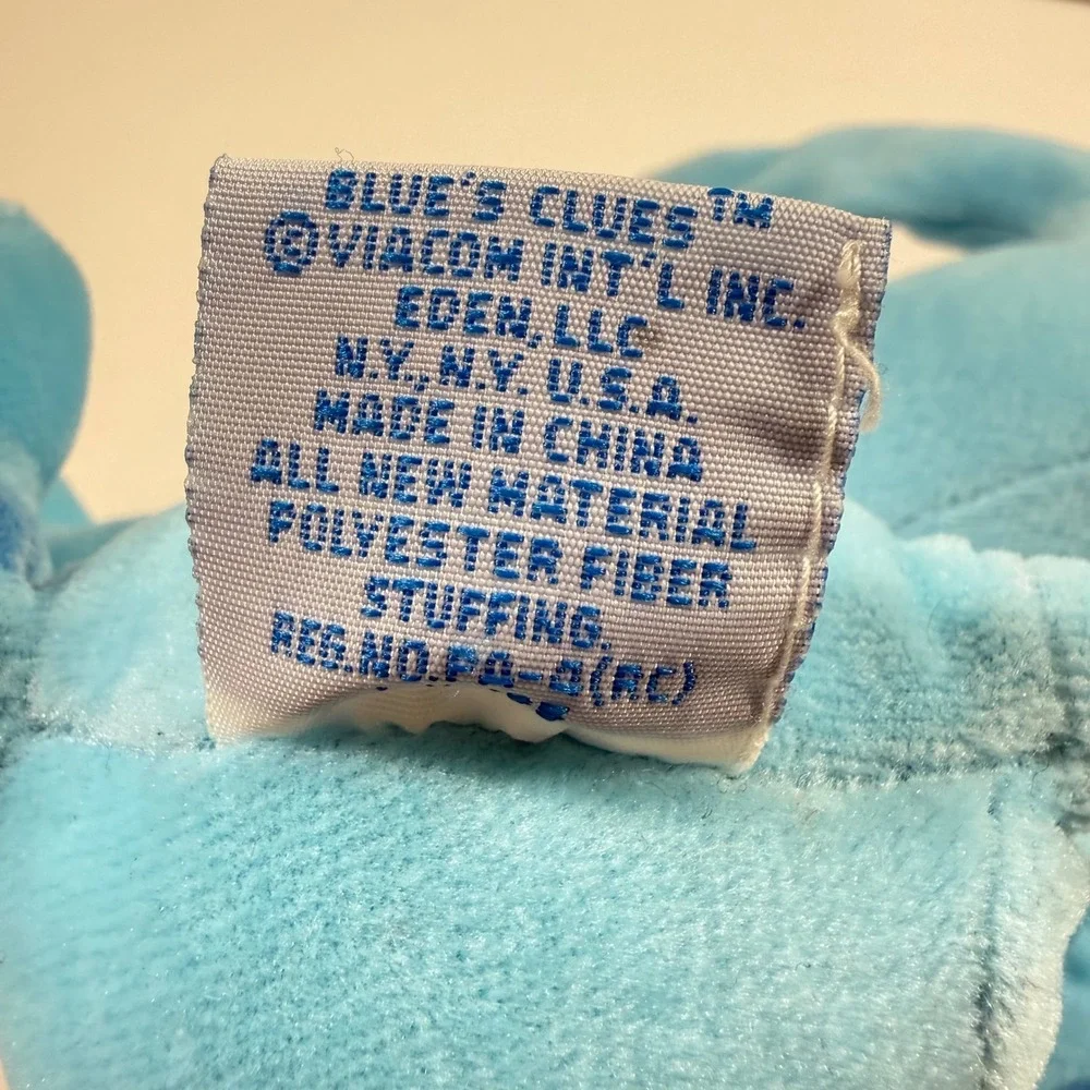 BLUES CLUES Eden Viacom Blue Plush Stuffed Animal Vintage Nickelodeon 7.5
